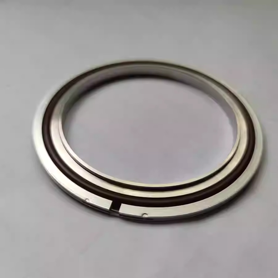 ISO 304316L stainless steel vacuum center support - fluororubber ring - aluminum outer ring 320 400 500 two